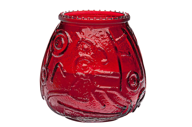 45hr Red Wax Filled Glass Candle