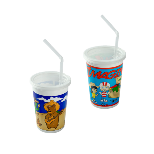 Themed Kids Cup/Lid/Straw Set