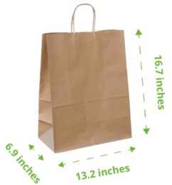 Handled Compostable Kraft Paper Bag