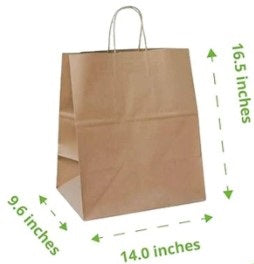 Handled Compostable Kraft Paper Bag