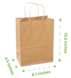 Handled Compostable Kraft Paper Bag