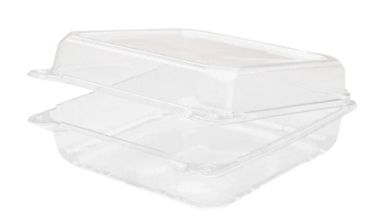 9" x 9" 1-Compartment Hinged To-Go Food Container
