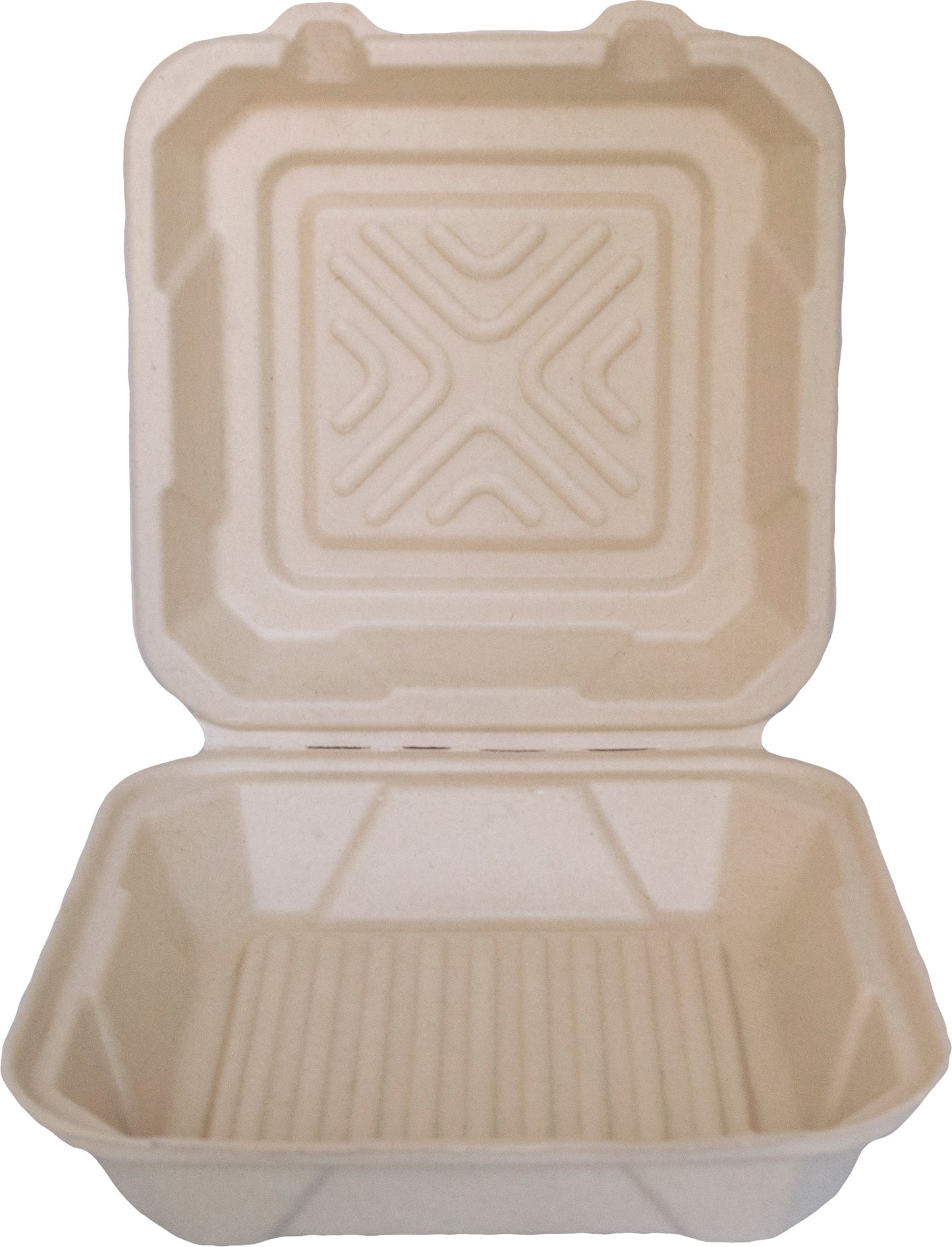 8" x 8" 1-Compartment Hinged To-Go Food Container