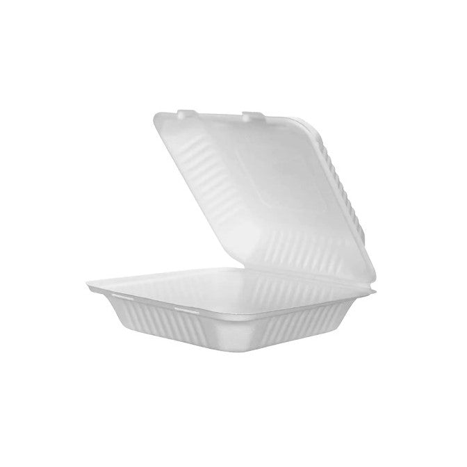 9" x 9" 1-Compartment Hinged To-Go Food Container