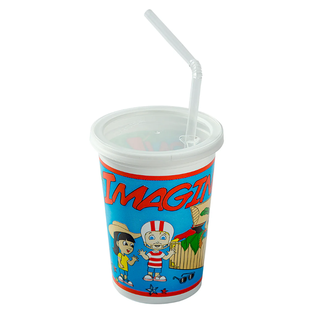 Themed Kids Cup/Lid/Straw Set
