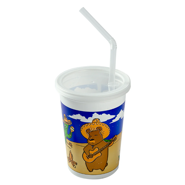 Themed Kids Cup/Lid/Straw Set