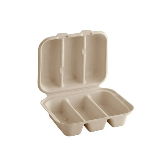 3-Compartment Taco Clamshell