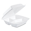 9" x 9" 3-Compartment Hinged To-Go Food Container
