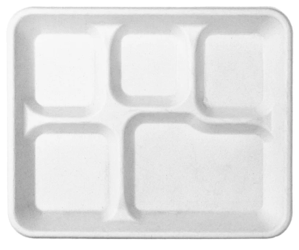 Compostable 5-Compartment Food Trays